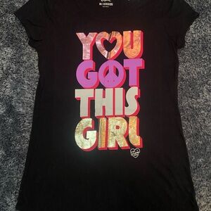 Justice Black Graphic Tee, XL 14